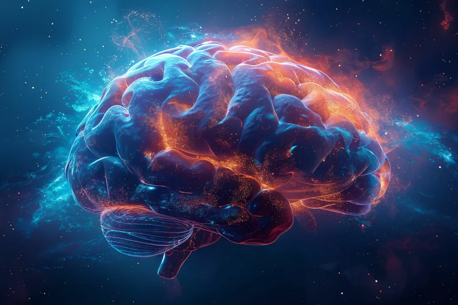 Neurofeedback-Therapy-Clinic 3D illustration of a human brain with electrical activity. Schedule neurofeedback therapy from Frank Lanzisera, D.C. in Tampa Bay Metro.